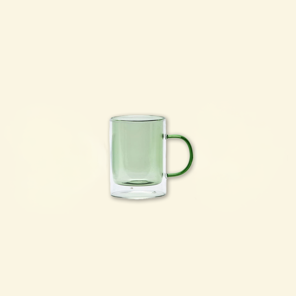Mug doble vidrio color 250 ml