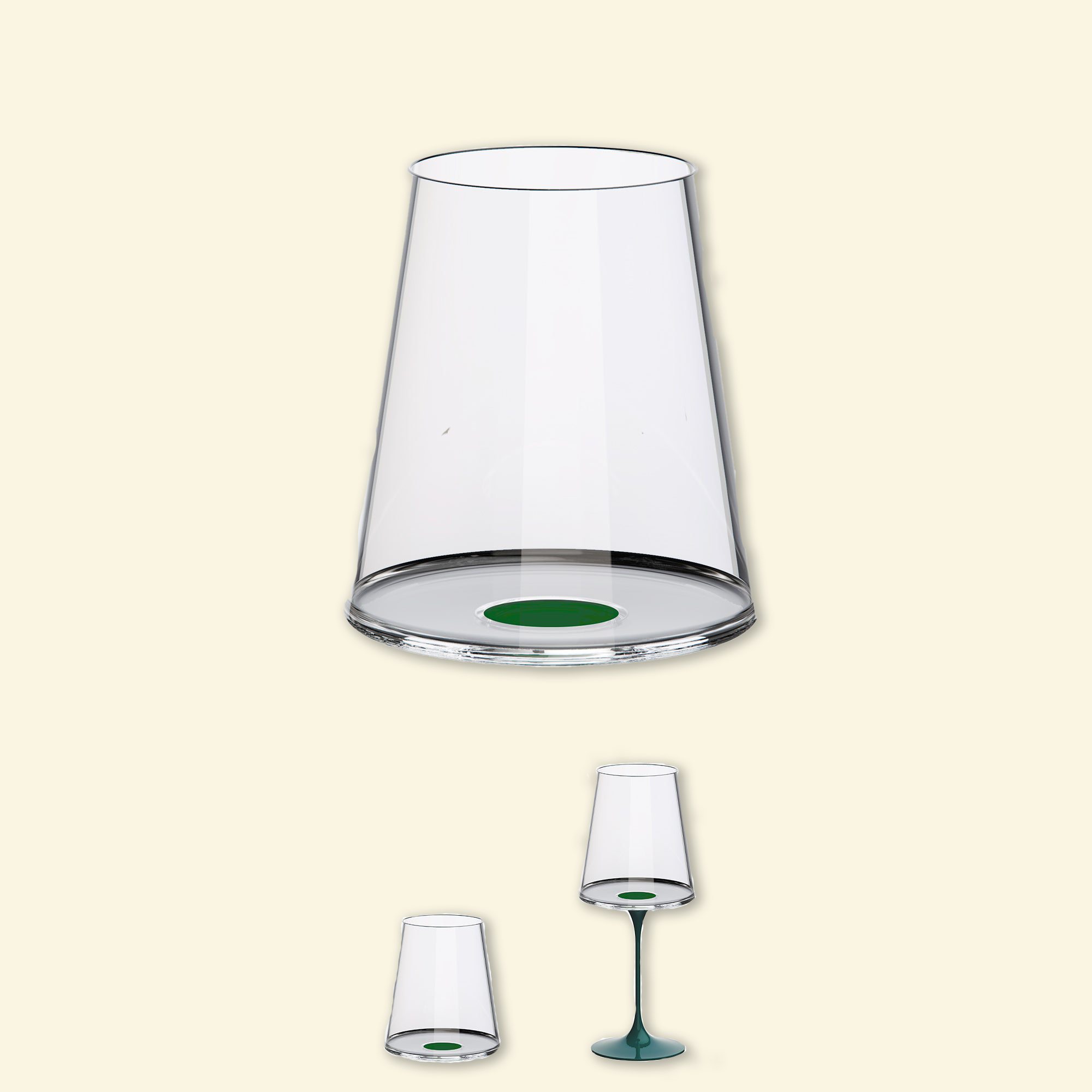 Set copa cristal vino tinto con iman + tallo