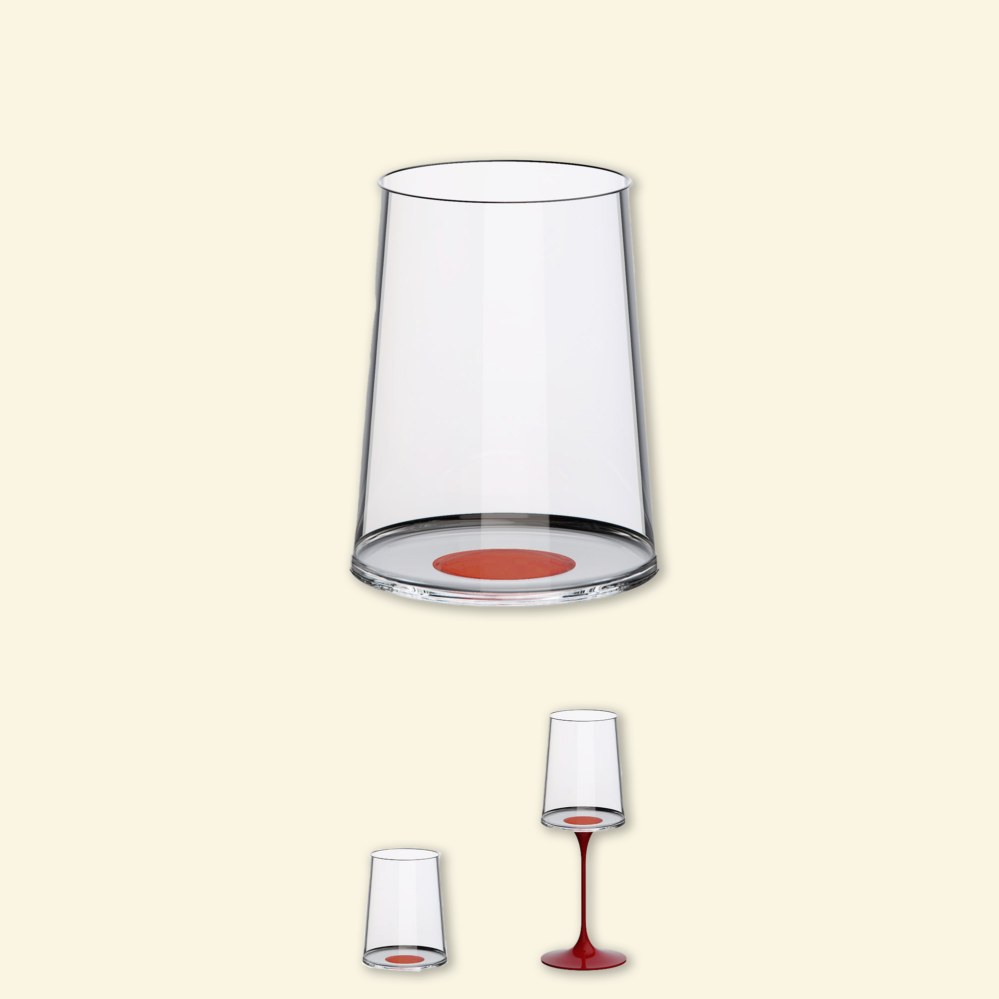 Set copa de cristal vino blanco con iman + tallo