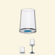 Set copa de cristal x2 vino blanco con iman + tallo x2