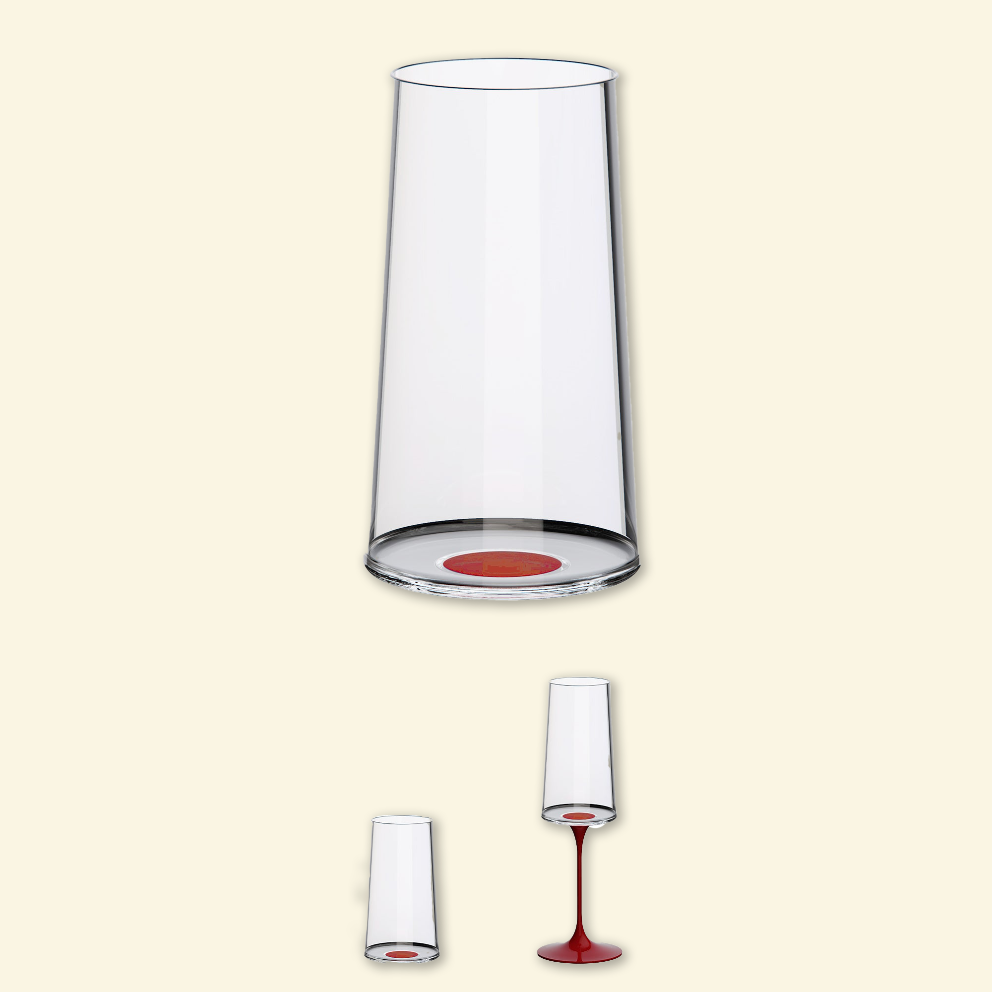 Set copa cristal trago largo con iman + tallo