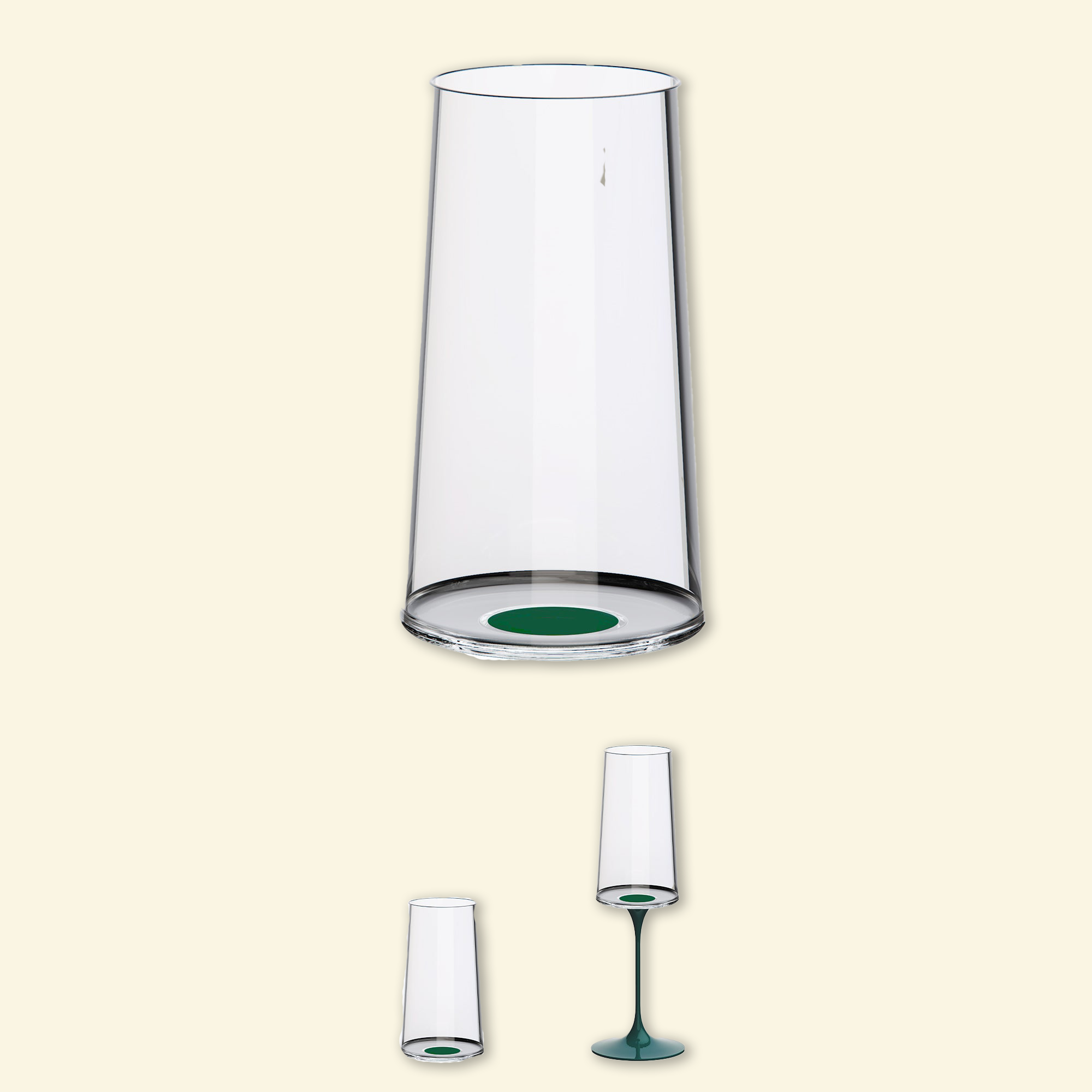 Copa cristal trago largo con imán  Set x 2