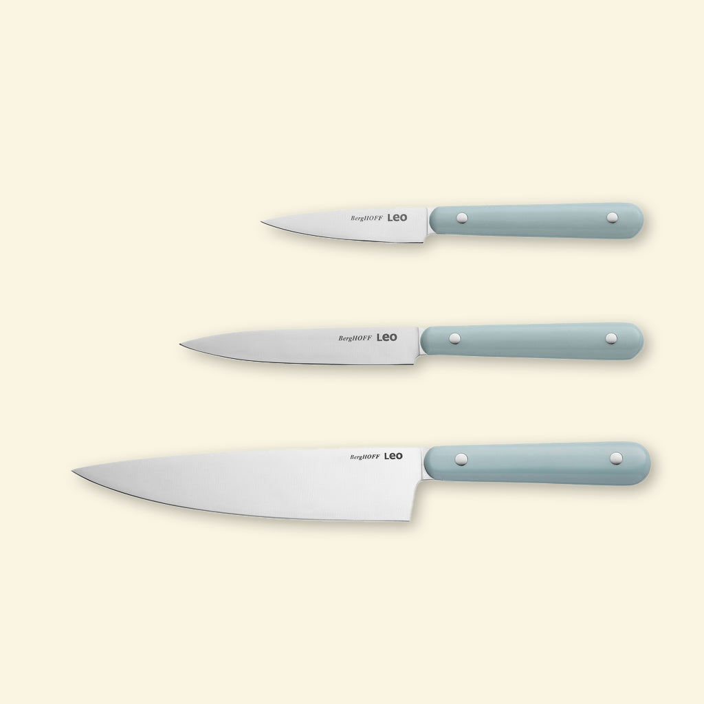 Set x 3 cuchillos de acero inoxidable