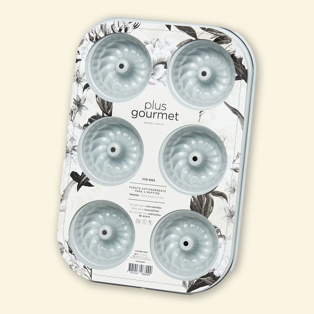 Mini muffin Antiadherente 26.5x18.6x2.5 gris