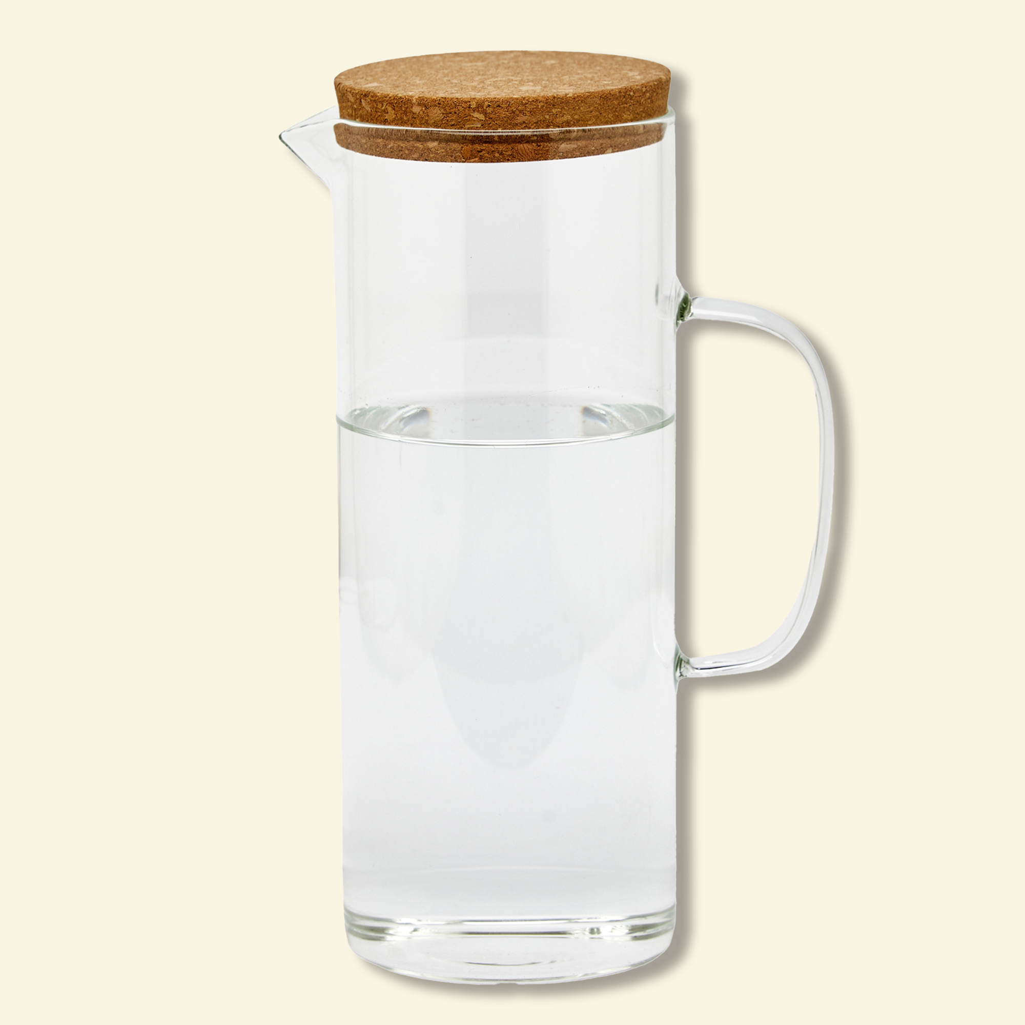 Jarra de vidrio con tapa de corcho