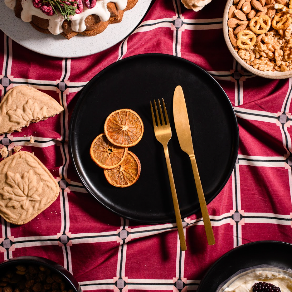 Set de Cubiertos Dorado x4