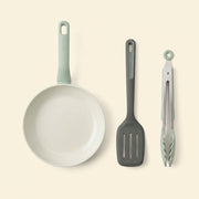Combo Cocina Diaria: Sartén 24 cm + Pinza con Silicona + Espátula de Acero BergHOFF