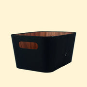 Organizador Multiuso de Fibra Vegetal Negro 23 x 31 x 15 cm