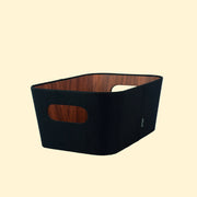 Organizador Multiuso de Fibra Vegetal Negro 26 x 18 x 11 cm