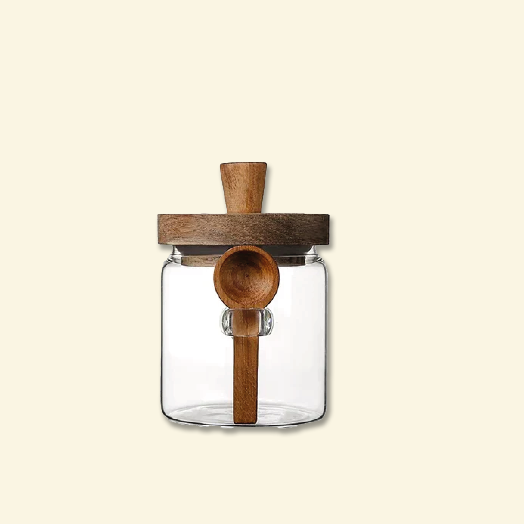 Frasco de vidrio con cuchara