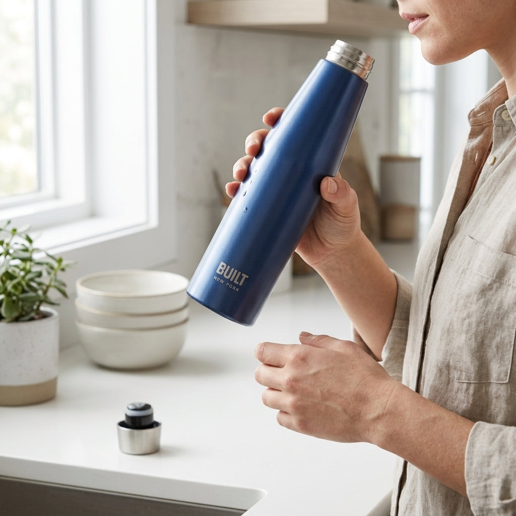 Botella de agua 540ML BUILT Apex Verden - en uso