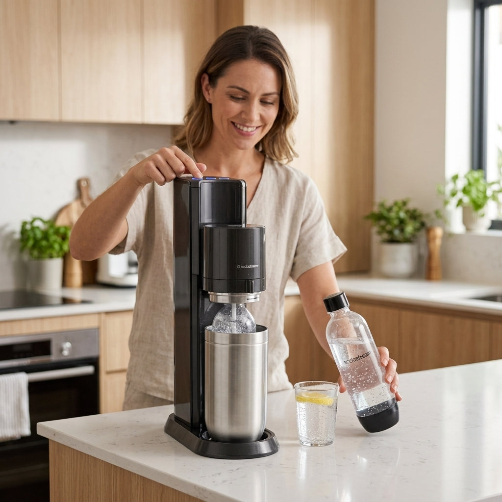 Maquina E-Duo SodaStream Verden - en uso