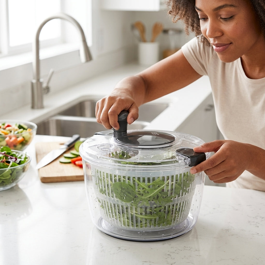 Escurre Verduras 3.5 Lts Verden - en uso