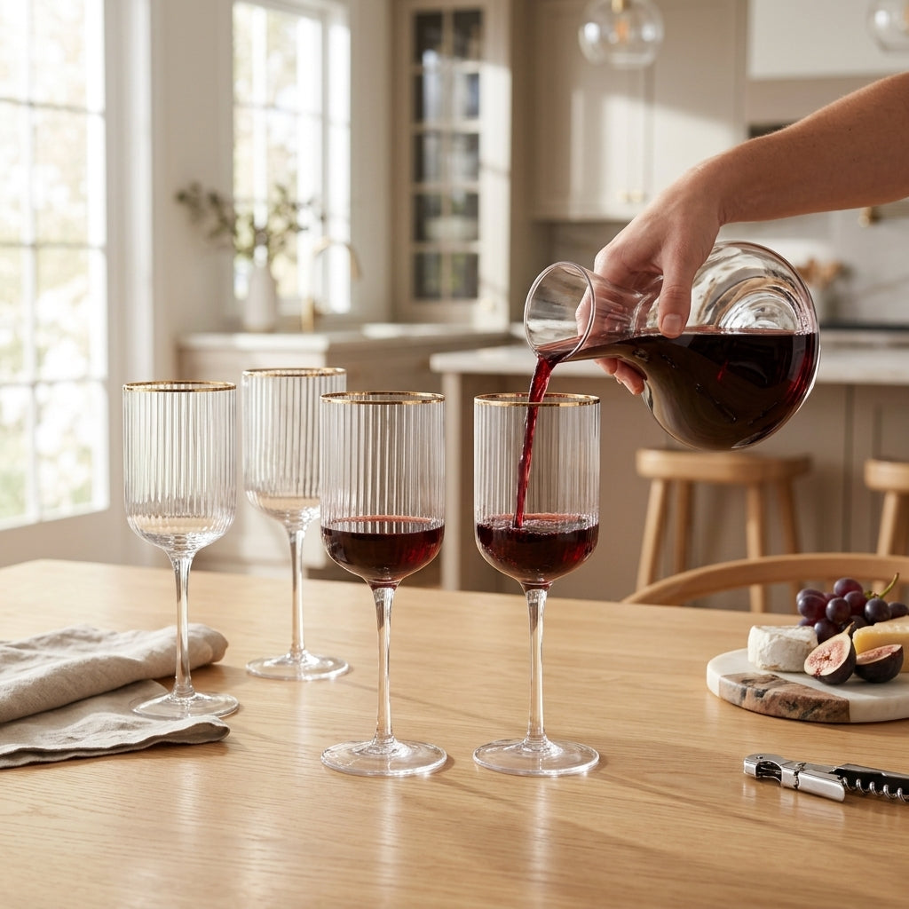 Set de 4 copas de vino tinto Mikasa Sorrento Verden - en uso
