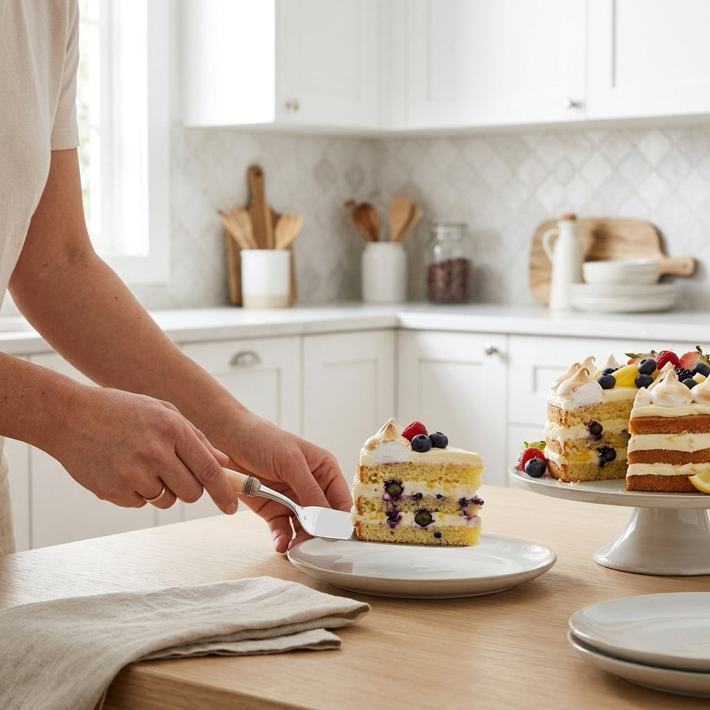 Pala torta Dorico 27 cm Verden - en uso