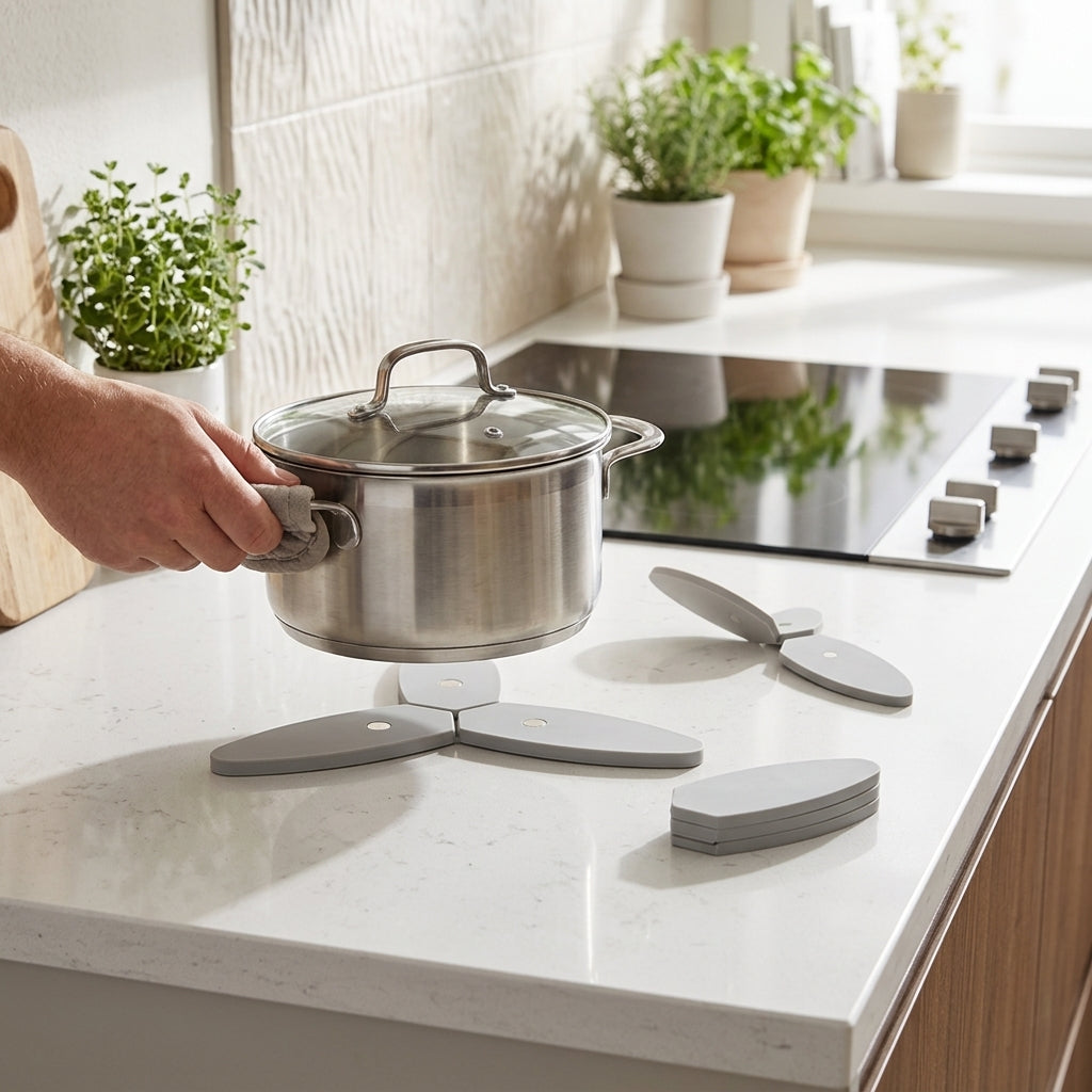 Posafuentes magnetico plegable gris Verden - en uso