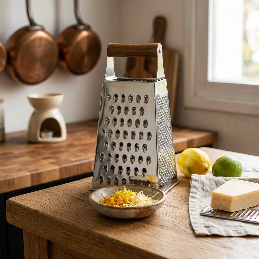 Rallador de acero con mango de madera acacia Verden - contexto