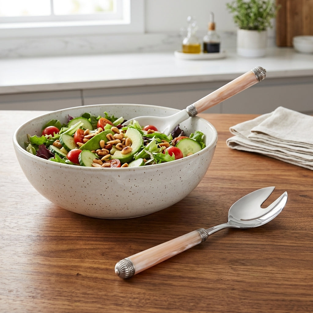 Tenedor para ensalada Dórico 24cm Verden - en uso
