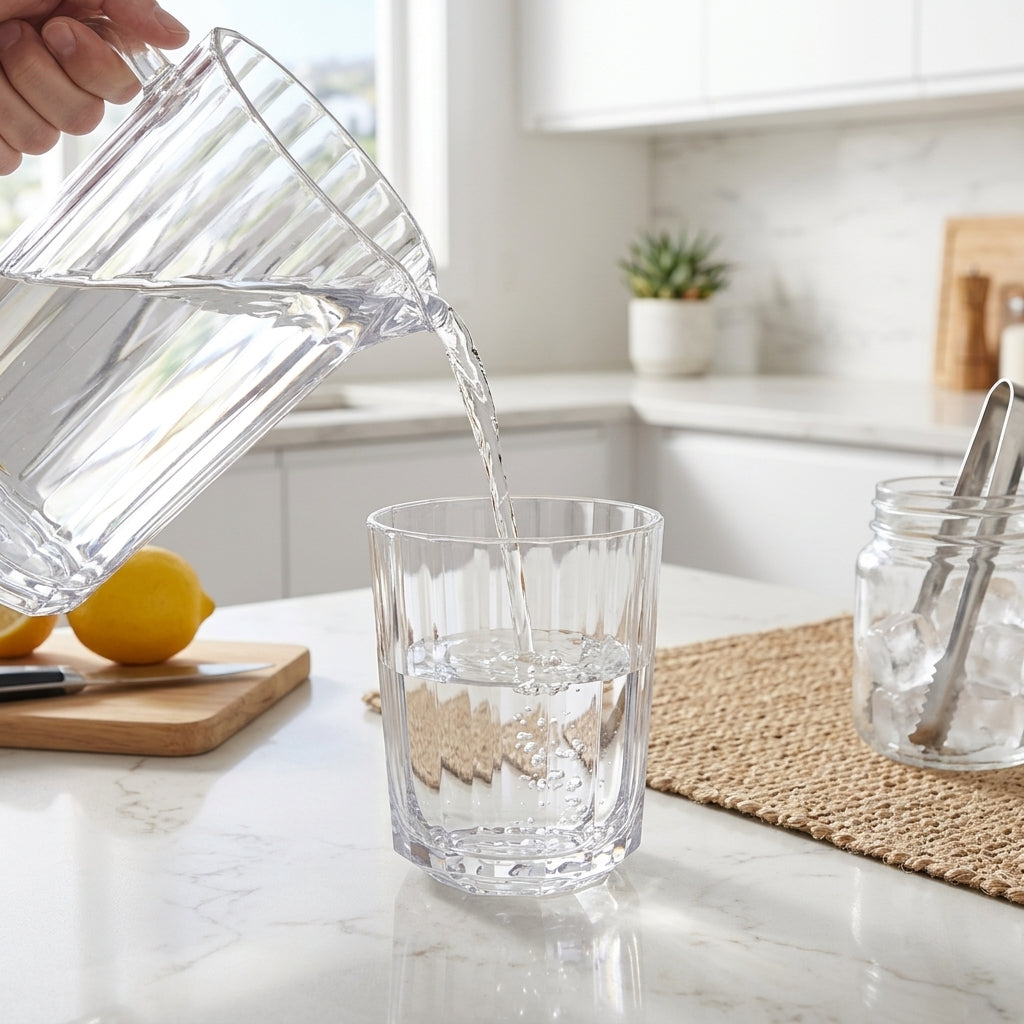 Vaso acrílico facetado Verden - contexto